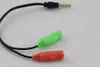 ВСЕГО 200pcslot 2-1 Audio Cable Adapter Overtection Head в два мобильных гарнитуре компьютера MP3 -плеер Game Box1727028