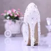 Biała Pearl Eleganckie Pompy miesiąc miodowy Rhinestone Suknia Ślubna Obuwie Gorgeous Buty Ślubne 14 CM Super Heel Heel Dress Shoes Plus Size