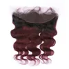 Body Wave Ombre 99j Hair Bundles With Lace Frontal Two Tone 1b 99j Burgundy Lace Frontal With Body Wave Human Hair Weave