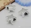 100Pcs Tibetan Silver Big Hole Star Spacer Beads Fit Jewelry Making 12x6mm