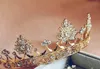 Altın Glamous Saç Gelin Aksesuarları Kristaller Kar Tanesi Tiaras Prenses / Kız Tiaras