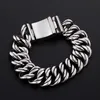 Silver 145g Heavy Stainless Steel Biker Cuban Curb Link chain Bracelet Smooth Men's 22mm 8.66'' Huge