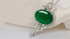 Hamni Nieuwe Mode Originele Real 925 Sterling Zilveren Sieraden Groen Maleis Crystal Natural Gem Pendant Dames Ketting D232