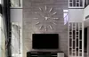 Métallique métallique surdimensionnée Simple Creative Wall Clock horloge de mur DIY Stickers muraux Salon Horloge murale de bricolage Art Rocket Clock