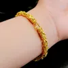 klassisk gåva 18k gul guldfylld kvinnliga män armband kedja 7,8 "lång