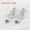 MIC 100 pcs Antique Silver Zinc alloy Skull musical note charm Pendant 39 x15mm DIY Jewelry