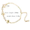 Dulce diseño 18K chapado en oro amarillo CZ mariposa tobillera pulsera cadena cadenas para niñas mujeres para fiesta de boda