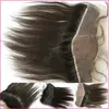 Dziewiczy Malezyjski Ludzki Hair Silky Prosty Jedwabny Baza Koronki Czołowe Bielone Węzły Tanie Silk Base Ear do ucha Pełna Koronkowa Frontal Zamknięcie 13x4