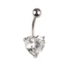 316L Surgical Steel Zircon Heart Shaped Belly Button Rings Navel Bar Rings Piercing Body Jewelry Gold Plated