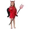 2017 Halloween Ropa para Niños Cosplay Performance Clothes Girls Horror cuernos demonios disfraces de Halloween