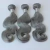 Sliver Gray Body Wave Hair Bundles 100% Human Hair Weft From 10 to 30 Inch Brazilian