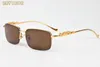 2020 Fashion Mens Sports Solglasögon för män vintage buffelhorn Glasögon Guld Silver Leopard Frame Kvinnor Rimlösa solglasögon med B336B