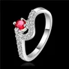 Damska Gemstone Plated Sterling Silver Ring 10 sztuk Wiele Mieszane Styl EMR39, Online na sprzedaż Burst Modele Wedding 925 Srebrny Płytowy Ring