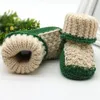 Wholesale- Woolen Baby Shoes Infants Toddler Crochet Knit Fleece Boots Girl Boy Wool Snow Crib Shoes Winter Warm Booties New Hot