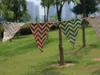 20 ensembles/lot 12 drapeaux colorés rayures ondulées tissu lin drapeau bannière mariage fête d'anniversaire décoration Festival déco fanion