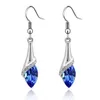 Flash Diamond Autriche Boucles d'oreilles en cristal Long Dangle Bijoux en cristal en argent sterling Water Dorp Long Dangle Boucles d'oreilles