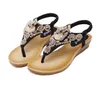 Plus Size 35 To 40 Bohemian Gem Rhinestone Sandals Women Flats Beach Shoes Soft Comfortable Handmade 2 Colors