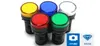 15x22mm DC 36V gemengd 5 kleuren rood groen blauw geel wit LED-indicatielampje, PB gratis