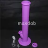 DHL Silicone Water Pipe Glass Bongs Oil Rigs Bong 14" Height com 14,4MM Joint Silicon Material nector