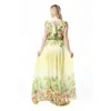 Big Size Maxi-jurken L-5XL dames lange chiffon bloemenprint strandjurk korte mouw sexy elegante Boheemse jurk