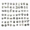 Antik silverpläterad legering Big Hole Charms Spacer Beads fit pandora armband DIY Smycken Halsband Hängen berlocker Pärlor