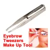 Hot Sale Make Up Led Light Hair Eyebrow Tweezers Eyelash Face hair Removal Remove Stainless Steel Eyebrow Tweezers Tools free shipping