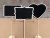 30 stks Mini Houten Houten Schoolbord Blackboard Op Stick Stand Place Place Houder Message Board Shabby Chic for Wedding Party Decorations 3 Size