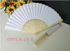 DHL verzending in voorraad 2016 Hot Selling White Bridal Fans Hollow Bamboo Handvat Bruiloft Accessoires Fans Parasols Gratis verzending