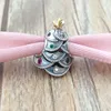 Andy Jewel Christmas Gold Plated 925 Sterling Silver Beads Festive Tree Charm passar European Pandora Style Jewelry Armband Necklace 791999CZRMX