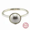 216 gocciolina luminosa, perla di cristallo bianco 100% argento sterling 925 perline Pandora anello gioielli di moda fascino fai da te marca