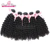 4 stks / partij Indian Menselijk Hair Extensions Natuurlijke Zwarte Dyable Curly Wave Menselijk Haar Weven 7A Greatremy Factory Prijs Drop Shipping Hair Inslag