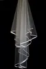 새로운 hight 품질 베스트 세일 한 레이어 낭만적 인 손가락 흰색 아이보리 리본 가장자리 베일 신부 머리 조각 웨딩 드레스