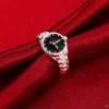 Plaked 925 Pierścień Srebrny Watch Fashion Watch Kształt cyrkon Pierścienie Cyrrowe Plane dla mężczyzny Kobiet Rozmiar US6-11
