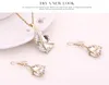 Diamond Crystal Drop Necklace Earrings Jewelry Sets Ear Cuff Pendant Chains Wedding Gift for Women