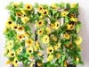 250cm Fake Silk Sunflower Ivy Vine Artificial Flowers Plants With Green Leaves Hanging Garland Garden Fences Home Wedding Decoration