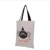 Canvas Handbags For Halloween Halloween Hand Bag With Black Handle 36X48cm Cotton HandBags Pumpkin Devil Spider Hallowmas Gifts Bag YC8139