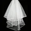 New Hight Qualityr Cheap Best Sale Elbow White Ivory Ribbon Edge Veil Bridal Head Pieces For Wedding Dresses