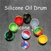Conteneur de baril d'huile de silicone bocaux boîtes dab conteneurs de forme de tambour de cire 26 ml grands outils de dabber d'herbes sèches en silicone approuvés par la FDA