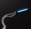 5Colors Men Titanium Steel Urn Lockets Necklaces Cremation Case Perfume Bottle Bullet Pendant Chains Necklace Women Jewelry Can be open put in Ashes