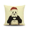 Taie d'oreiller de Noël OH OH OH joyeux Noël renne bonhomme de neige dessin animé animaux taie d'oreiller Festival cadeau cadeau de Noël housse de coussin