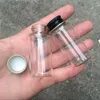 275014mm 15 ml små transparenta glasflaskor med skruv svart aluminium cap glasburkar tomma injektionsflaskor container 100pcs3402339