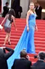 Festival de Cannes robes de célébrités Blake Lively perles robes de bal longue sirène tapis rouge une épaule en mousseline de soie robe de soirée fendue