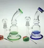Bong en verre pipe à eau en verre coloré perc plates-formes pétrolières concentrées en verre avec récipient à huile de cire et clou dabber