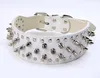 PU leather spiked studded dog collars 2quot wide leather dog collar for PitBull Mastiff Boxer medium and big dogs 12colors 4 siz9738700