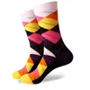 Nya stilar Happy Men's Colorful Combed Cotton Socks Wedding Present Socks 6Pairs Lot 305b