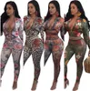 Moda Treino Mulheres Two Piece Set Autumn Long Sleeve Impresso Top Curto Pant Suit Sweat Casual Suit Ternos Plus Size Mulheres lazer