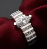 다이아몬드 결혼 반지 실버 색상 약혼 반지 여성을위한 패션 보석 새로운 디자인 크리스탈 라인 석 선물