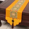 High End Jade Patchwork Luxury Table Runner Rustik Lyxig Matbord Skyddskuddar Tjockad Silk Brocade Tea Table Cloth 200x33 cm