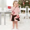 Bebê meninas vestido de natal veados partido traje cosplay princesa santa claus elk dress tarja pano de manga comprida