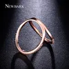 NEWBARK Classic Women Ring Double Circle Shell Shape Finger Rings Rose Gold Color CZ Jewelry Mid Knuckle Bague Ladies q170720